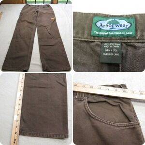 Arborwear‎ Pants Mens 33X34 Brown Cotton Canvas Heavyweight Distressed Fade READ